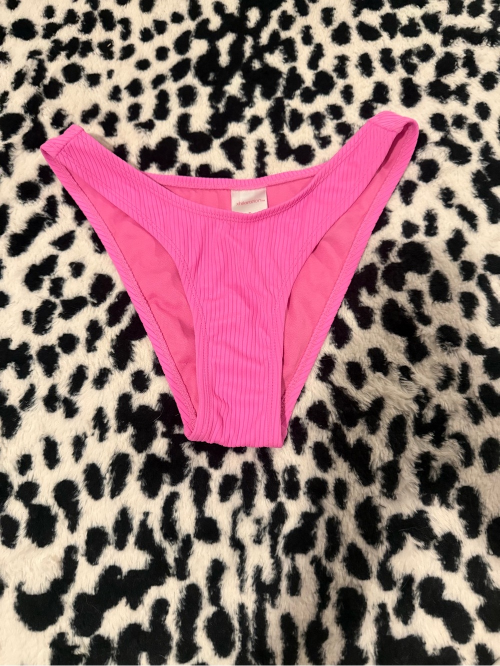Pink Ribbed Bikini Bottoms